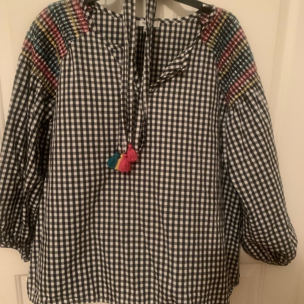 Madewell tunic XL black and white checkered